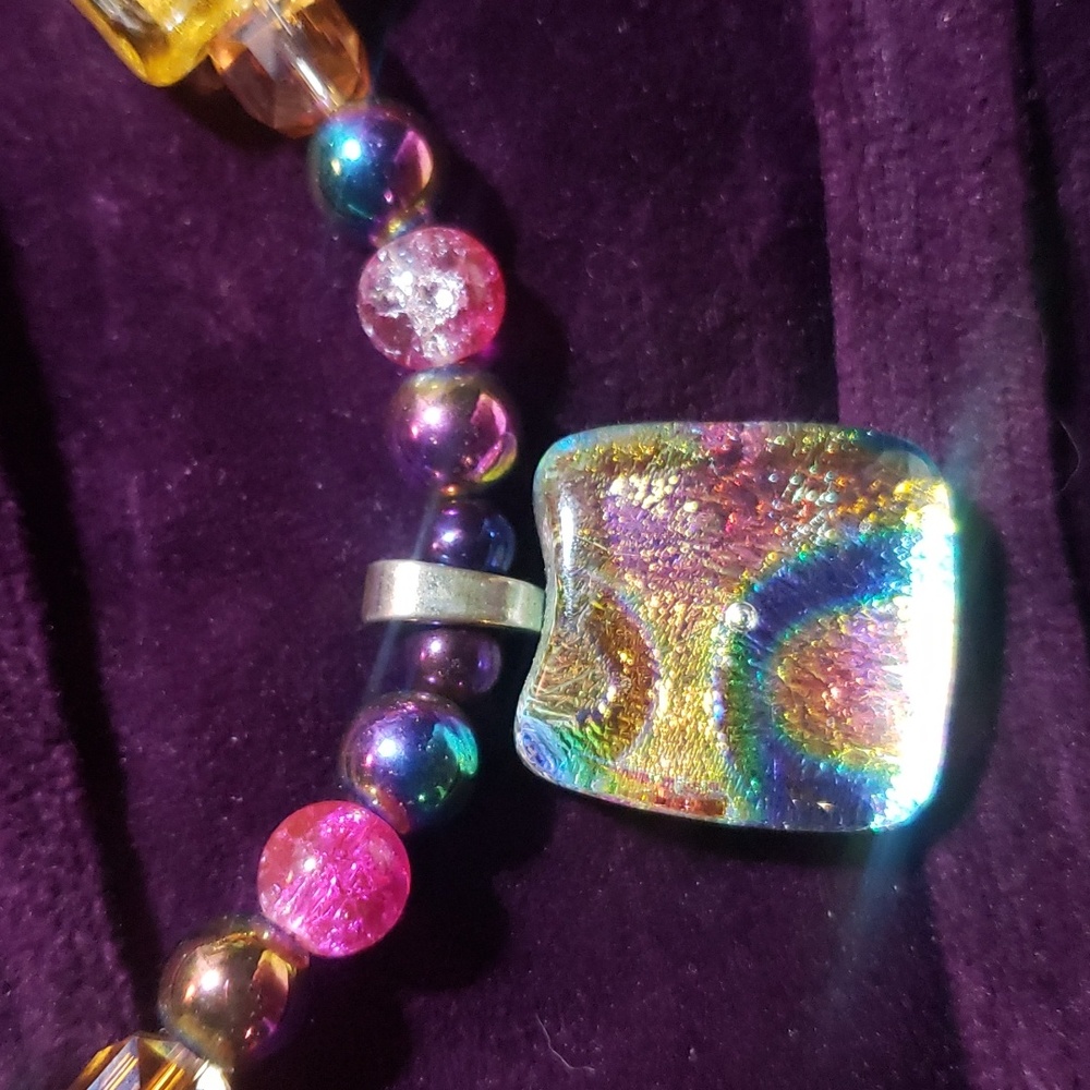 Glass art pendent necklace